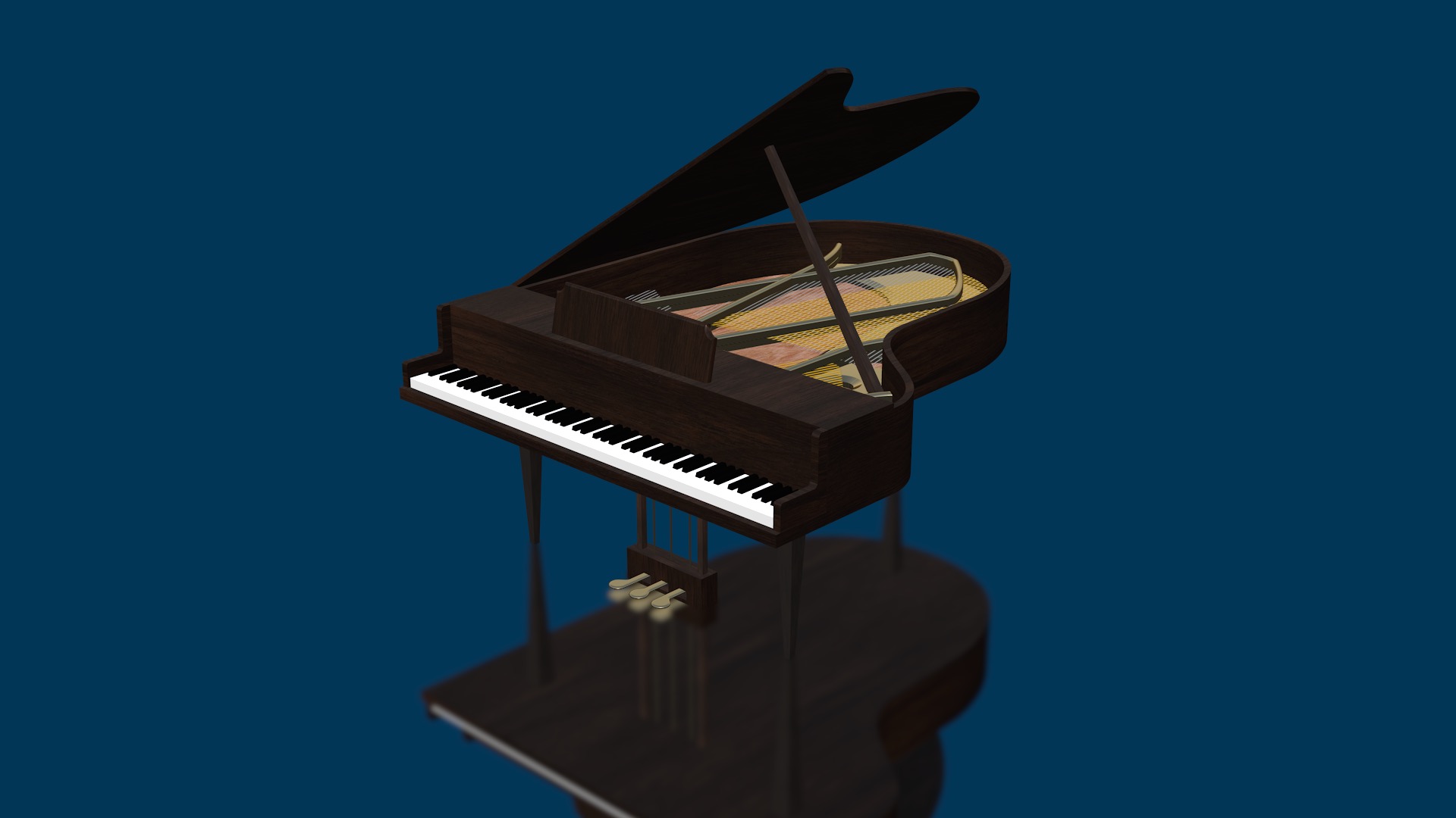 Grand Piano - 3D Model made in Motion