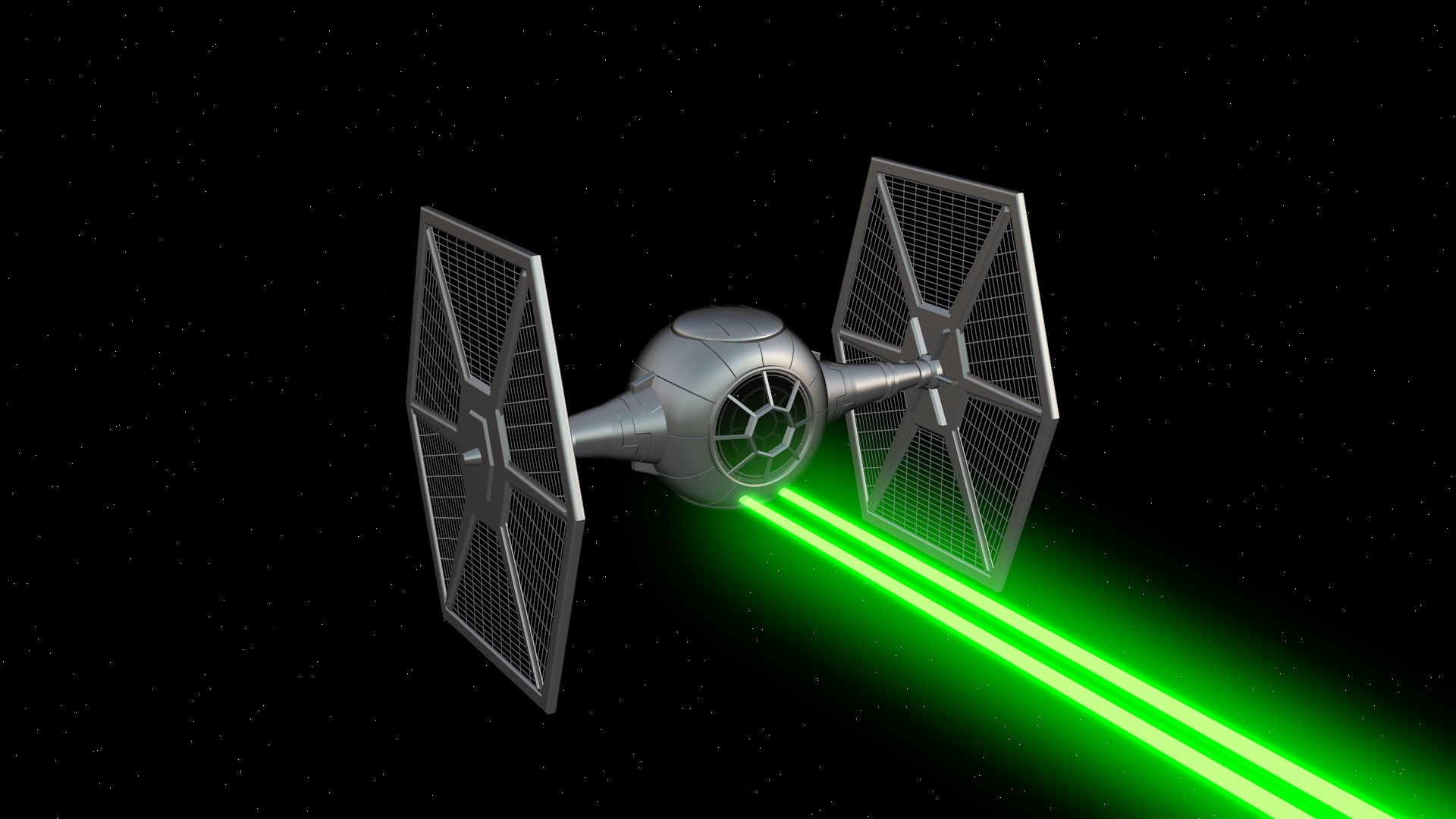 TIE Fighter 3D Model - made in Motion