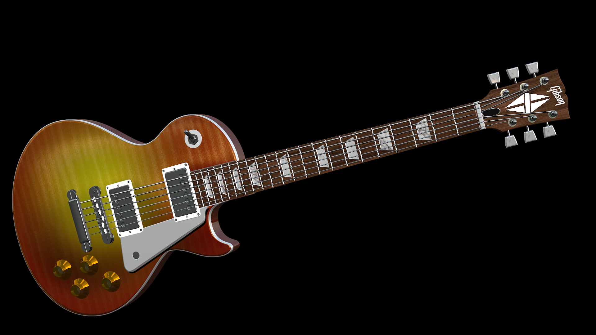 Les Paul guitar 3D Model and generator for Final Cut Pro X