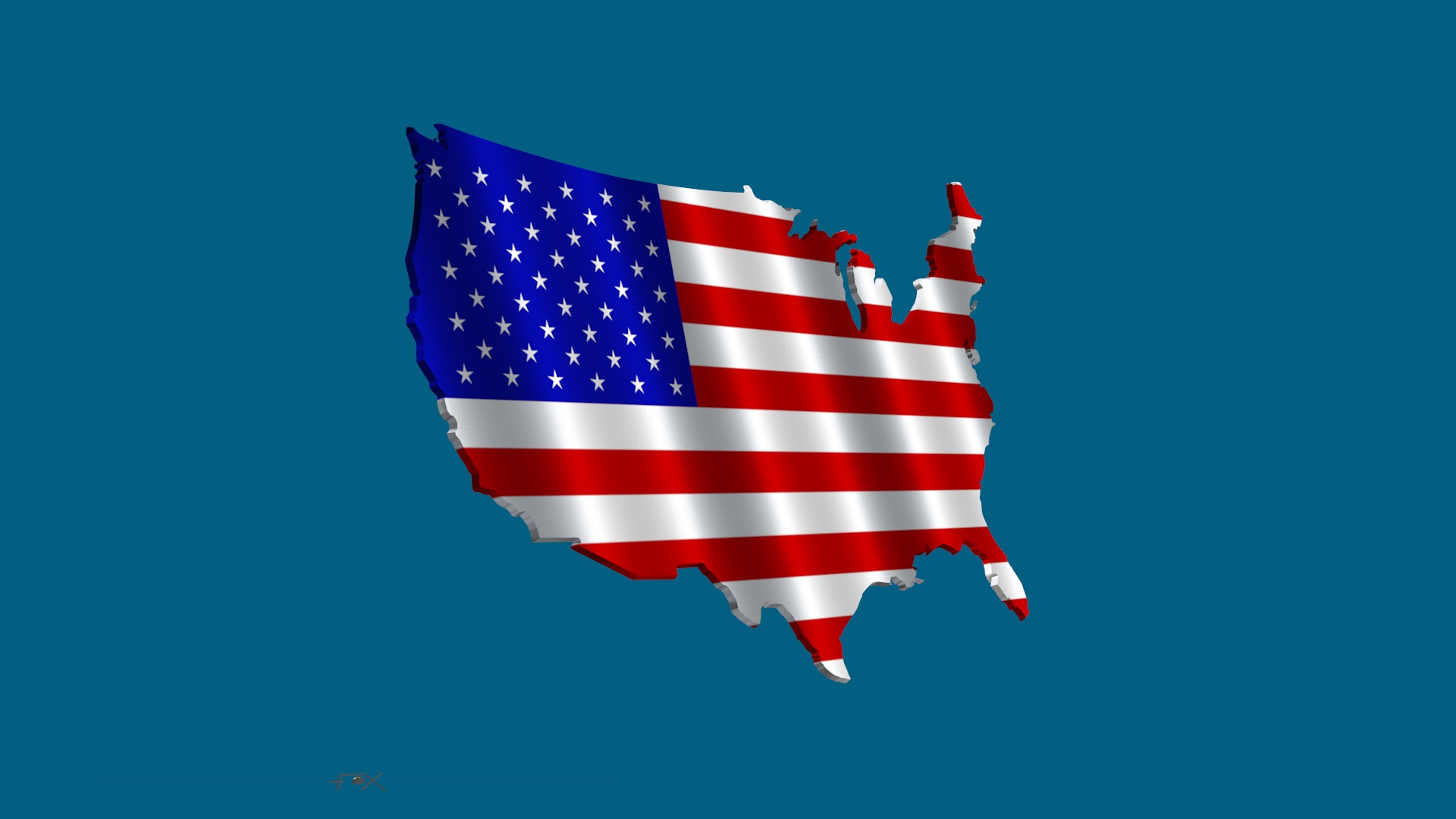 3D US Map as waving flag