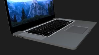 MacBook 3D model - left view