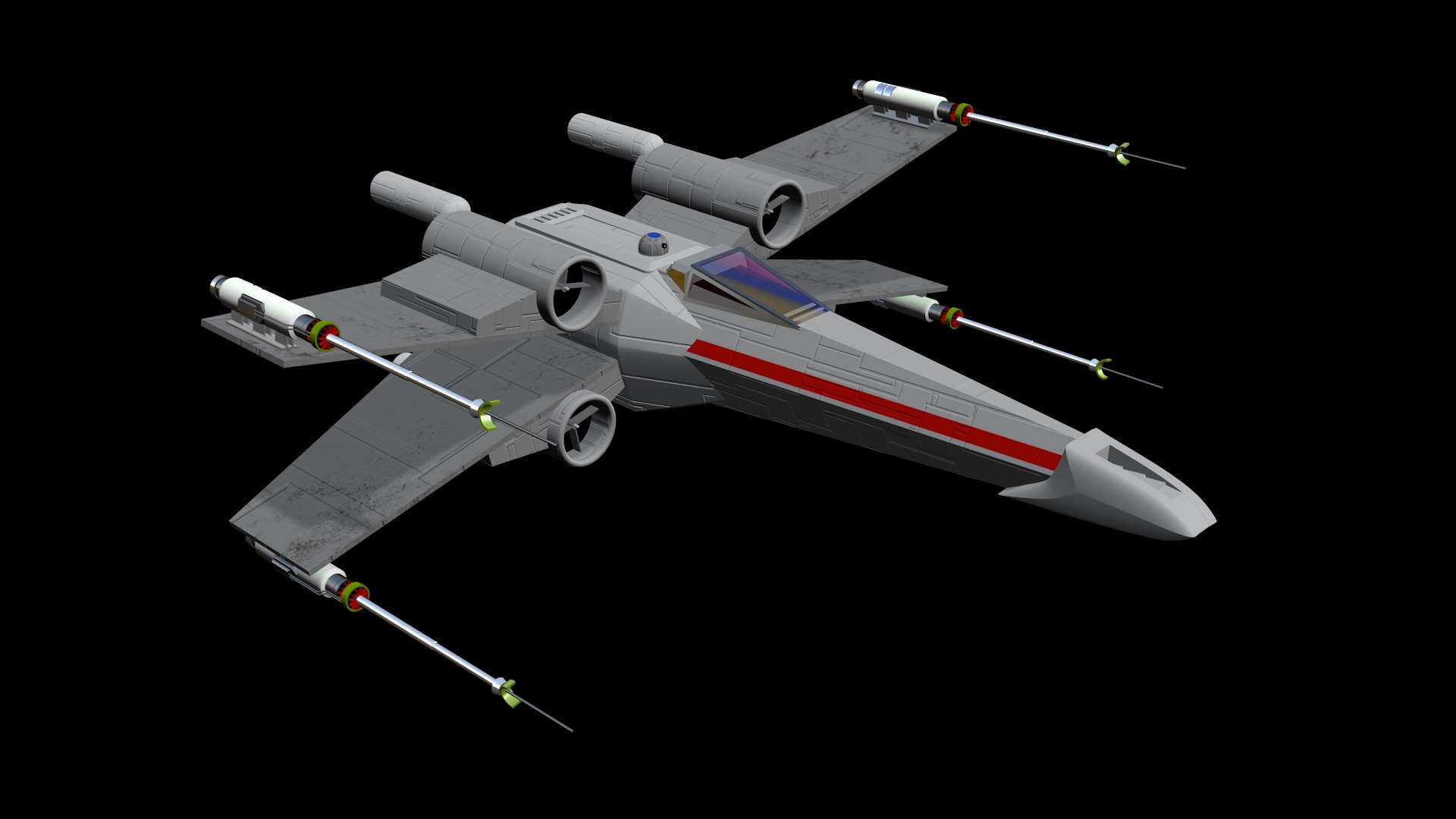 X Wing fighter 3D Model made in Motion