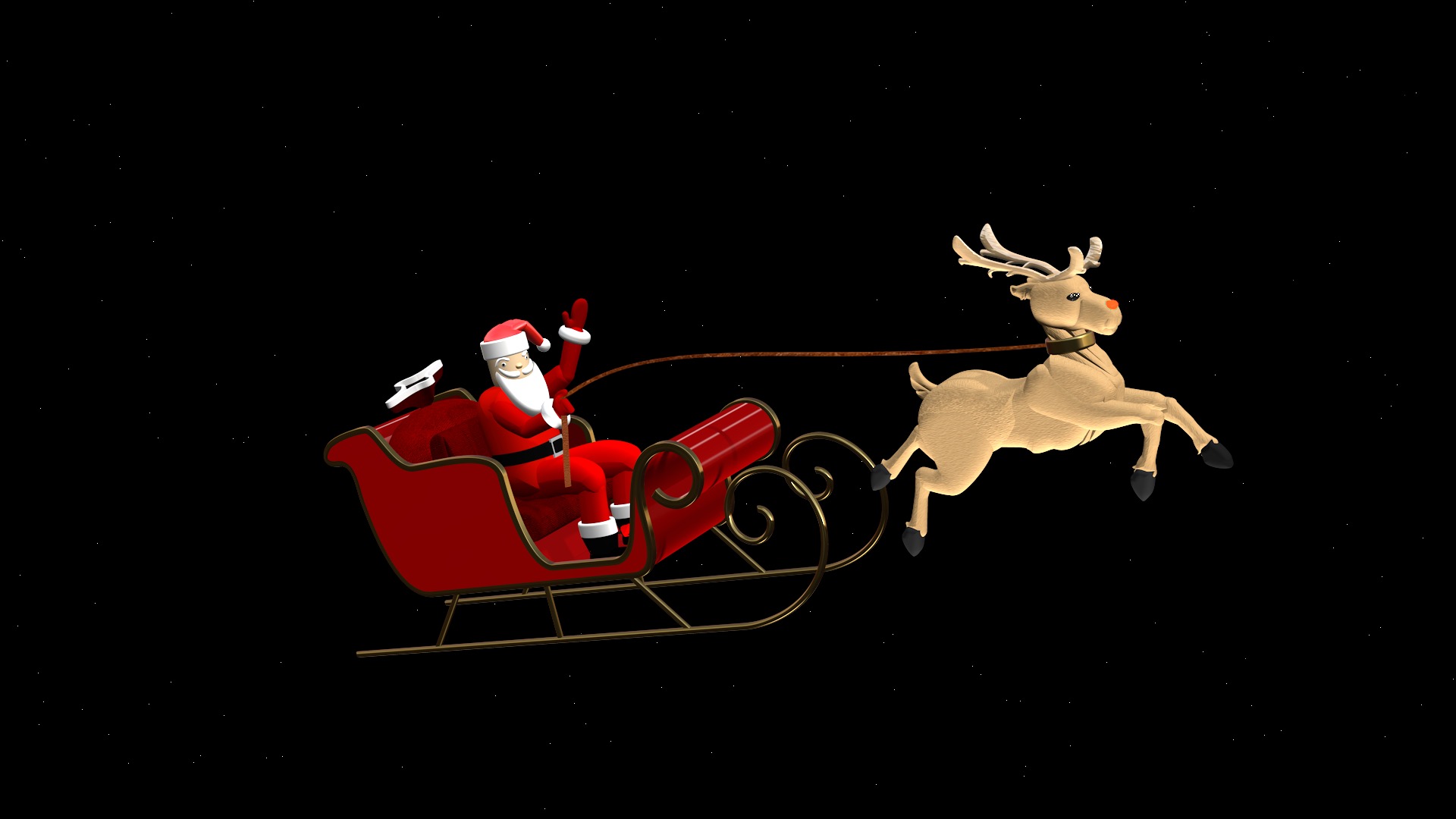 Santa and Rudolph 3D