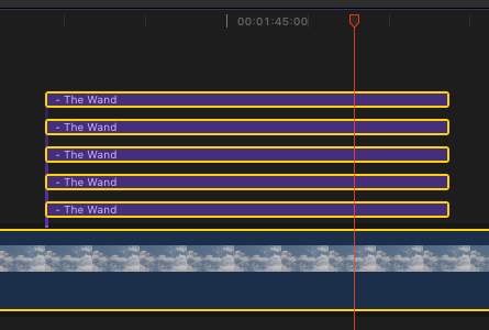 The Wand - stacked on timeline