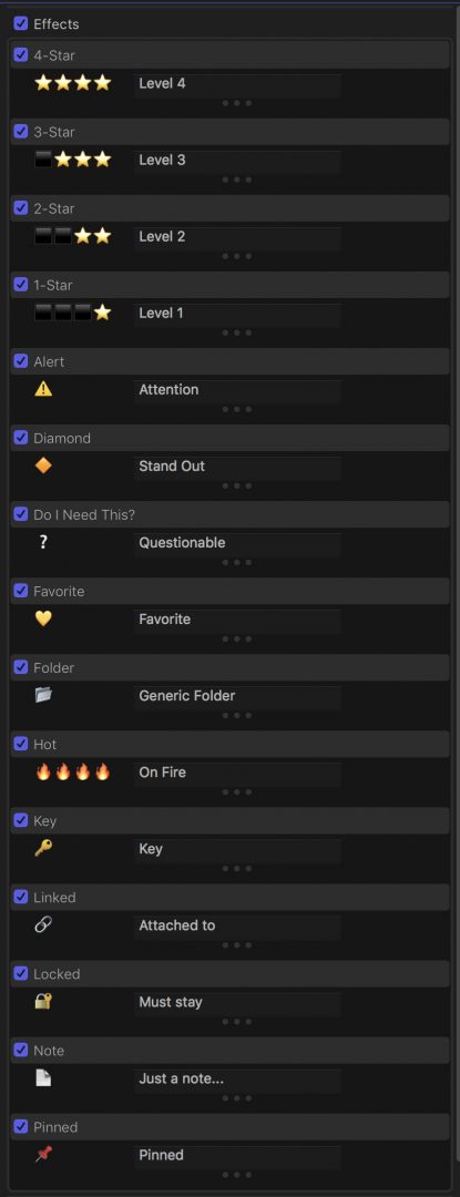 Group It! Labels for effects