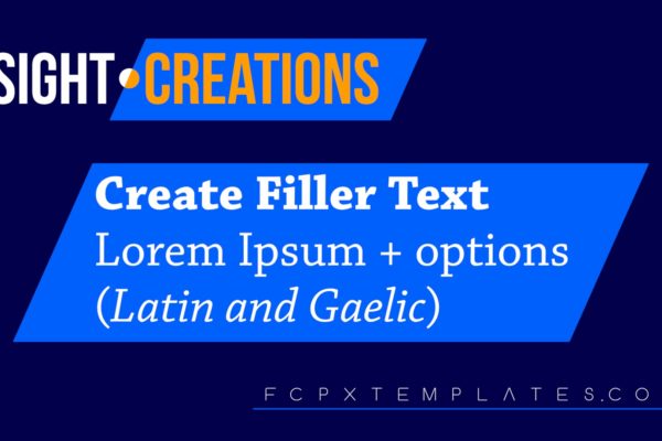 Create Filler Text