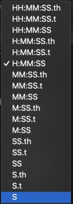 Homebrew Timecode-Clock formatting options