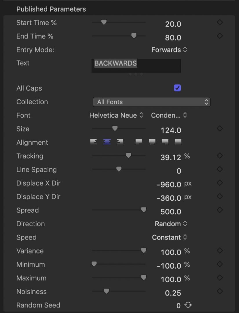 reverse fly-around parameters