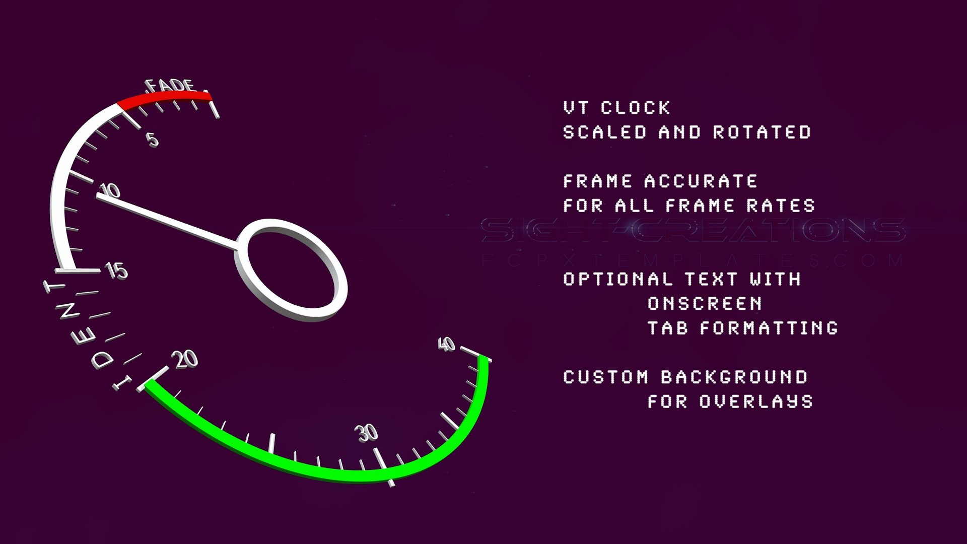 Broadcast VT Clock in 3D - Frame Accurate