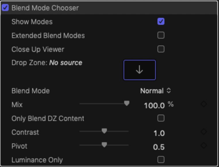 Blend Mode Chooser Parameters