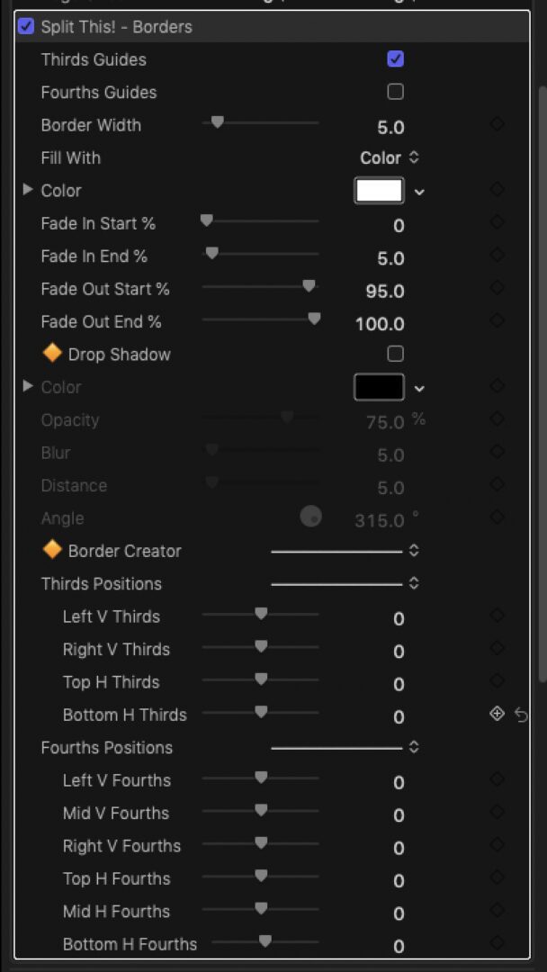 Split This! Border parameters