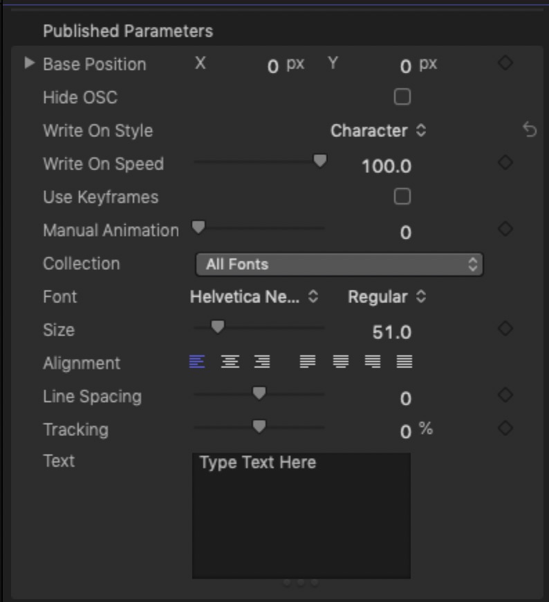 Bottom Up Parameters