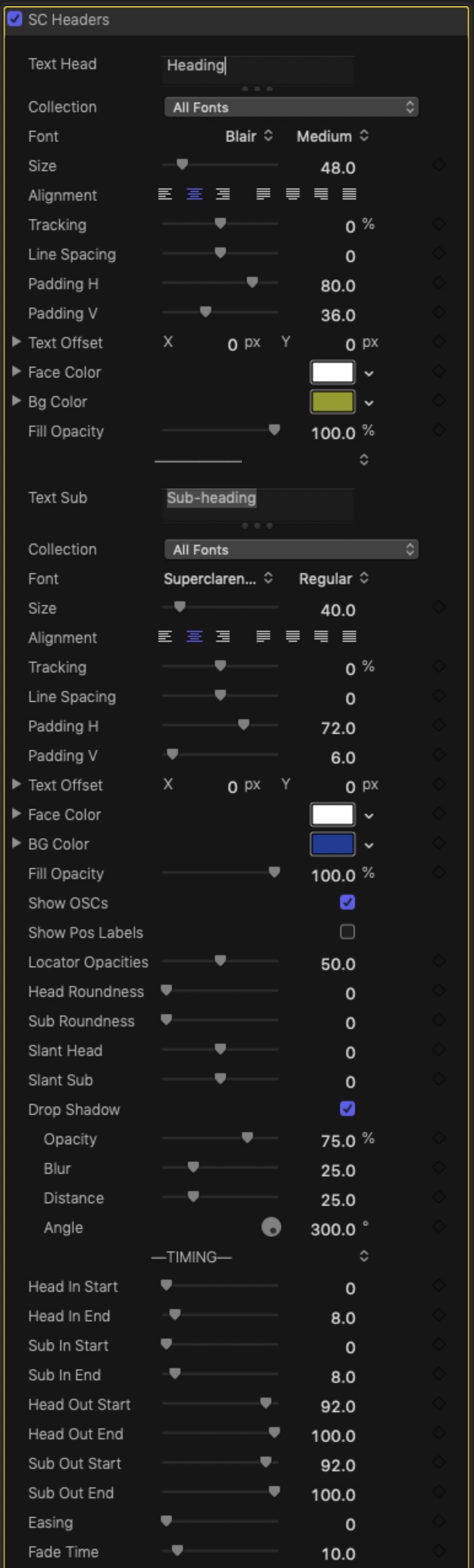 SC Headers — Simple and powerful title builder for FCPX